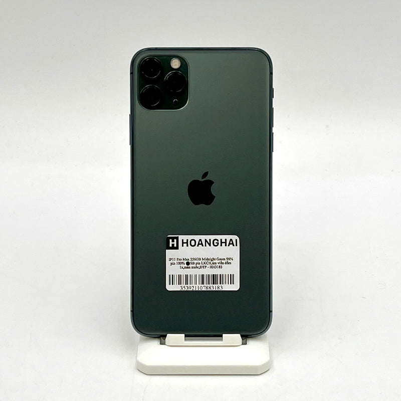 iPhone 11 Pro Max 256GB Xanh lá 98% pin 100% Máy đã trả hết tiền mạng dùng như Quốc tế Apple (Đã thay pin LKCH, ám viền đốm 1x, màn xước) - HH3183