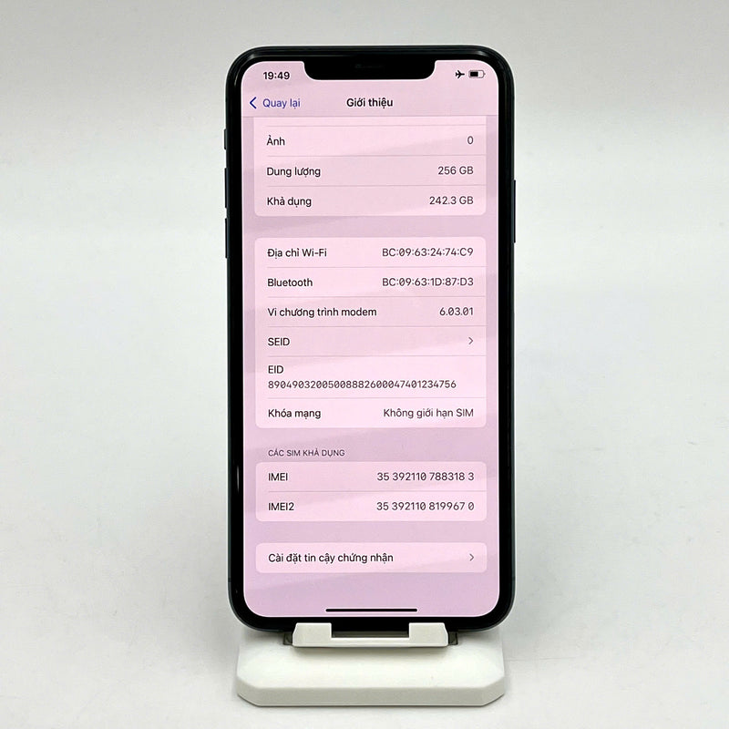 iPhone 11 Pro Max 256GB Xanh lá 98% pin 100% Máy đã trả hết tiền mạng dùng như Quốc tế Apple (Đã thay pin LKCH, ám viền đốm 1x, màn xước) - HH3183
