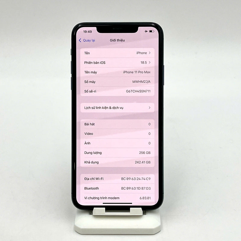 iPhone 11 Pro Max 256GB Xanh lá 98% pin 100% Máy đã trả hết tiền mạng dùng như Quốc tế Apple (Đã thay pin LKCH, ám viền đốm 1x, màn xước) - HH3183