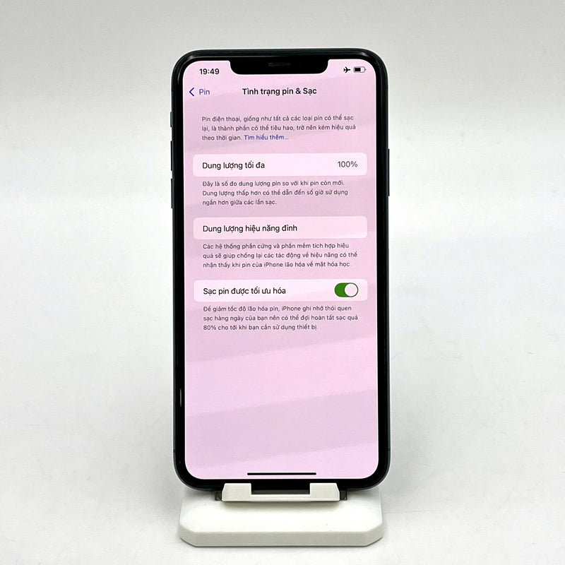 iPhone 11 Pro Max 256GB Xanh lá 98% pin 100% Máy đã trả hết tiền mạng dùng như Quốc tế Apple (Đã thay pin LKCH, ám viền đốm 1x, màn xước) - HH3183