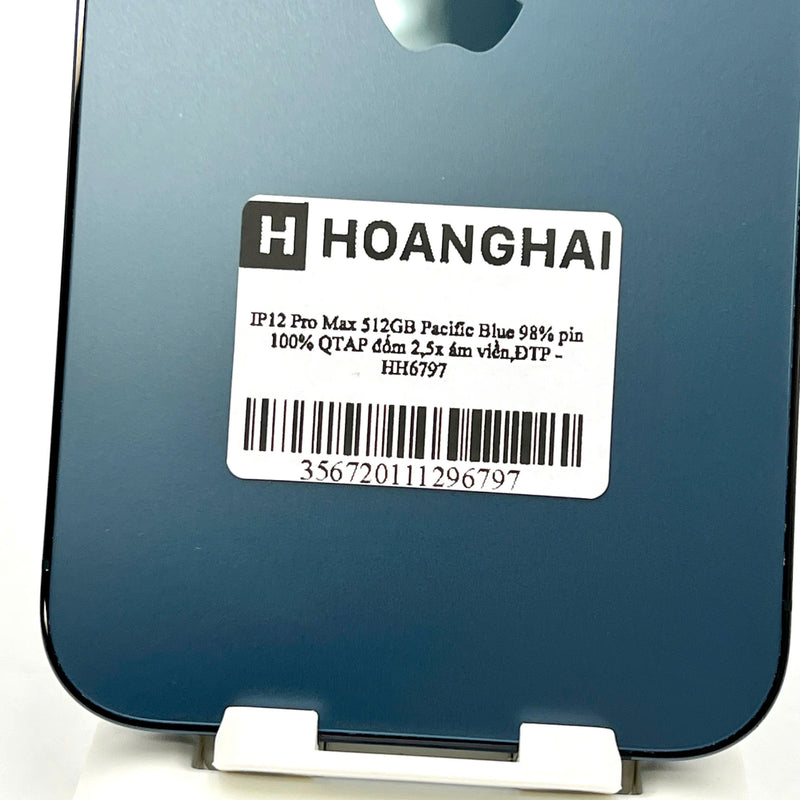 iPhone 12 Pro Max 512GB Xanh Dương 98% pin 100% Quốc Tế Apple (Đã thay pin - Đốm camera 2,5x - Ám viền) - HH6797