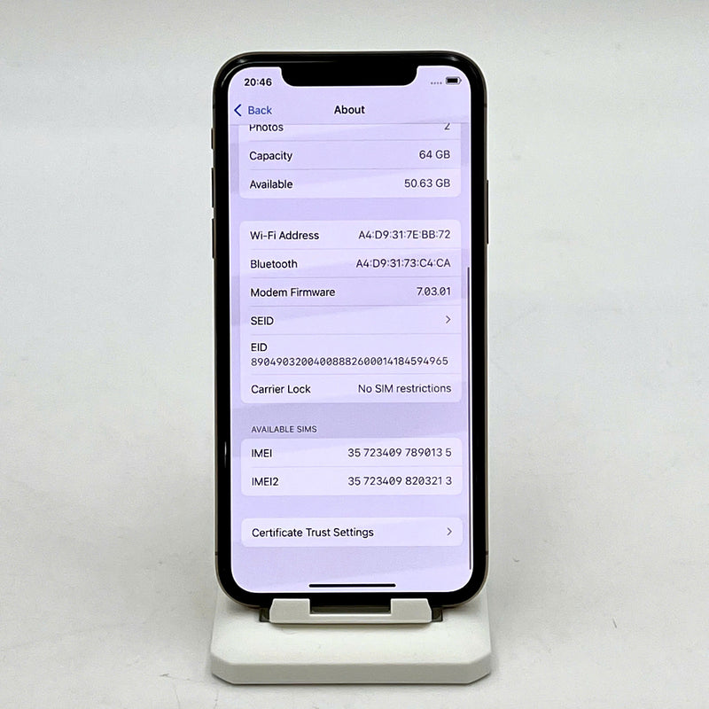 iPhone XS 64GB Vàng 98% pin 100%  Máy đã trả hết tiền mạng dùng như Quốc tế Apple (Đã thay pin - Màn xước)  - HH0135