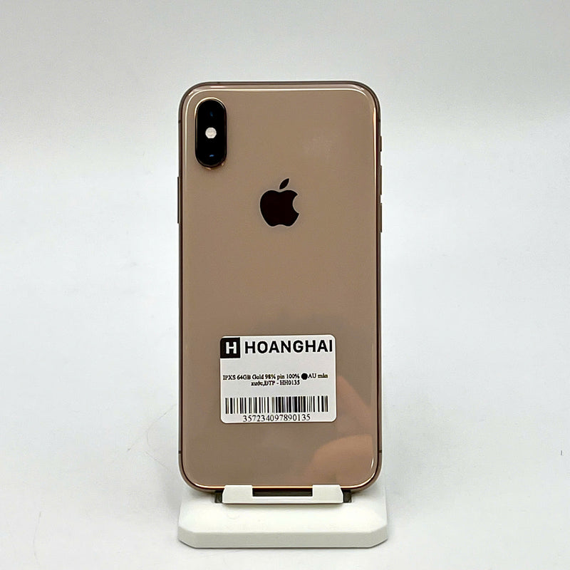 iPhone XS 64GB Vàng 98% pin 100%  Máy đã trả hết tiền mạng dùng như Quốc tế Apple (Đã thay pin - Màn xước)  - HH0135