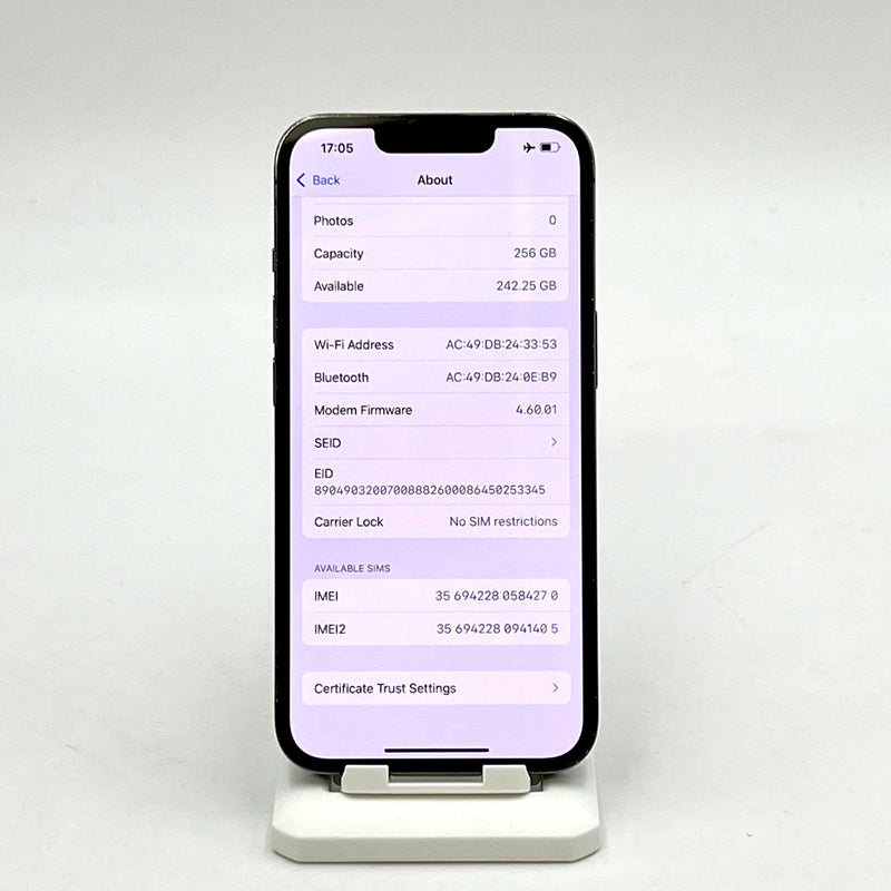 iPhone 13 Pro 256GB Đen 98% pin 100% Máy đã trả hết tiền mạng dùng như Quốc tế Apple (Đã thay pin - Đốm camera 3x, xước viền ,ám mặt lưng) - HH4270