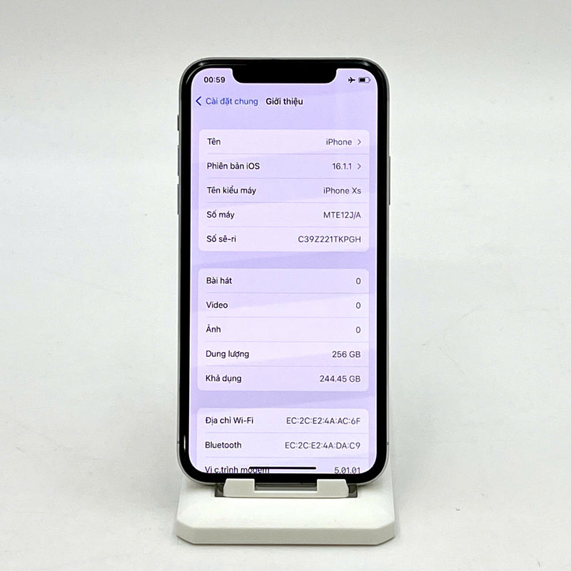 iPhone XS 256GB Bạc 98% pin 100% Máy đã trả hết tiền mạng dùng như Quốc tế Apple (Đã thay pin)- HH4814