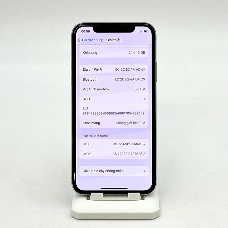 iPhone XS 256GB Bạc 98% pin 100% Máy đã trả hết tiền mạng dùng như Quốc tế Apple (Đã thay pin)- HH4814