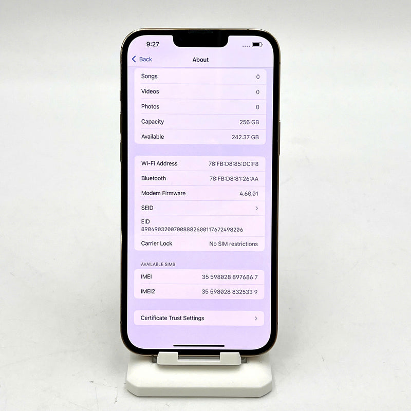 iPhone 13 Pro Max 256GB Vàng 98% pin 100% Quốc tế từ SB (Không dùng sim SB - Đã thay pin, xước viền, màn xước, đốm 3x) - HH6867