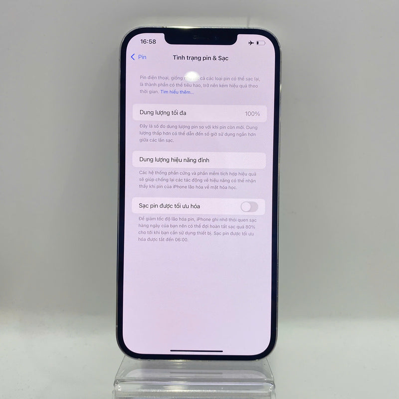 iPhone 12 Pro Max 256GB Bạc 98% pin 100% Máy đã trả hết tiền mạng dùng như Quốc tế Apple (Đã thay pin - Đốm camera 2.5x, xước viền) - HH6265