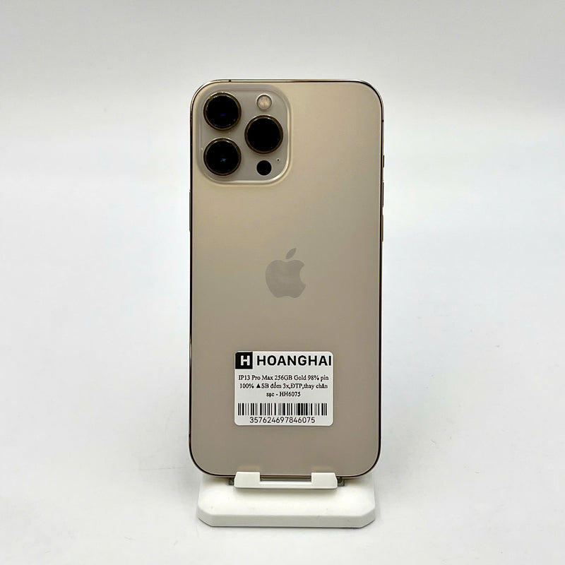 iPhone 13 Pro Max 256GB Vàng 98% pin 100% Quốc tế từ SB (Không dùng sim SB - Đã thay pin, đốm camera 3x, thay chân sạc) - HH6075