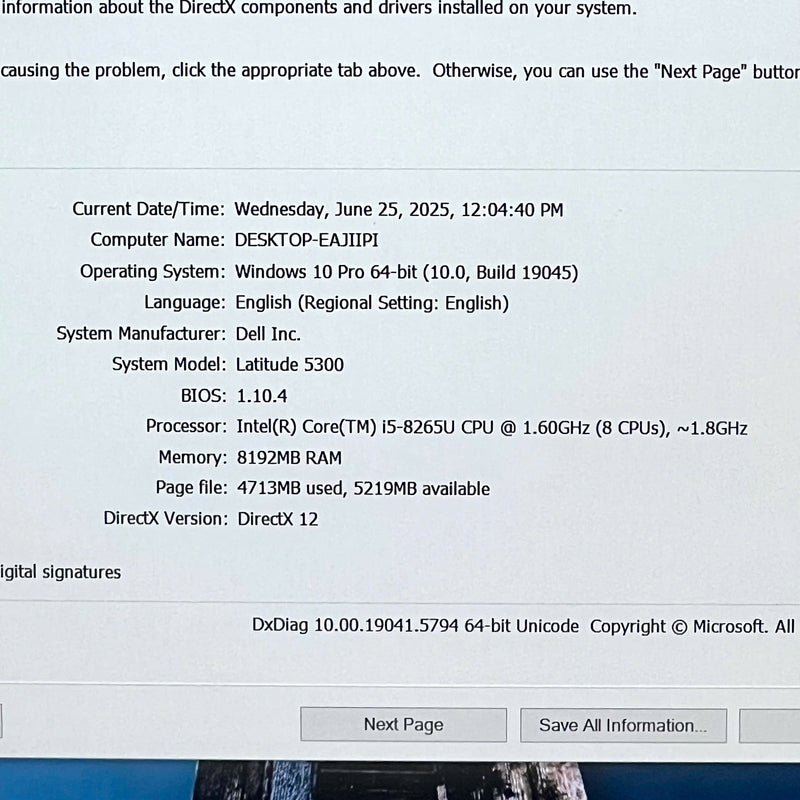 Dell Latitude 5300 13.3in i5-8265U/ RAM 8GB/ SSD 256GB BPTN Likenew