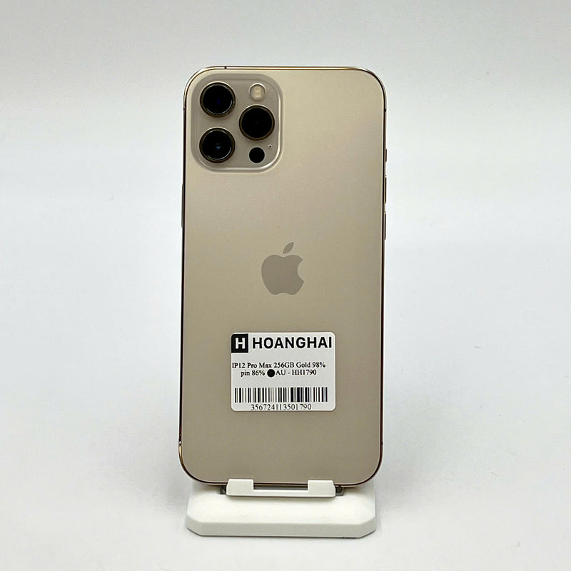 iPhone 12 Pro Max 256GB Vàng 98% pin 86%  Máy đã trả hết tiền mạng dùng như Quốc tế Apple  - HH1790