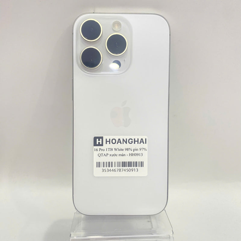 iPhone 16 Pro 1TB Trắng 98% pin 97% Quốc tế Apple (xước màn) - HH0913