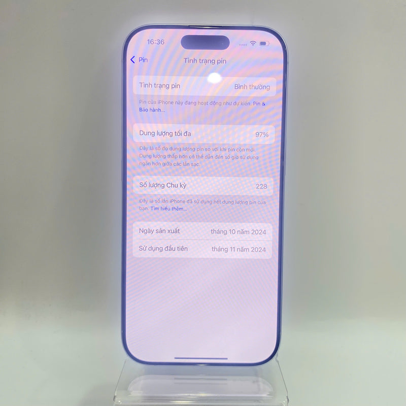 iPhone 16 Pro 1TB Trắng 98% pin 97% Quốc tế Apple (xước màn) - HH0913