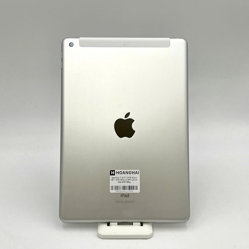 iPad Gen 7 10.2inch Bạc 32GB 4G+Wifi 98% pin 99% Quốc tế Apple (Màn đốm trắng) - HH5310