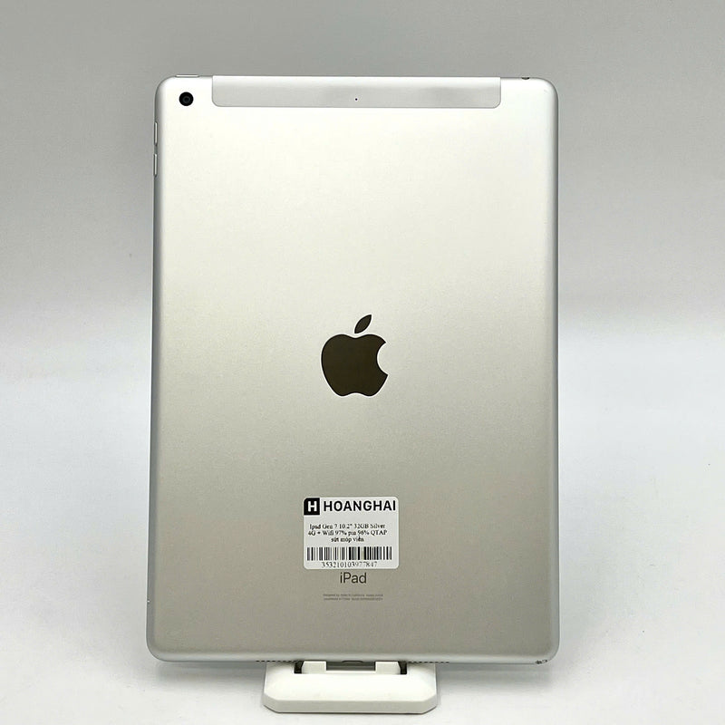 Ipad Gen 7 10.2" 32GB Silver 4G + Wifi 97% pin 96% (sứt móp viền)