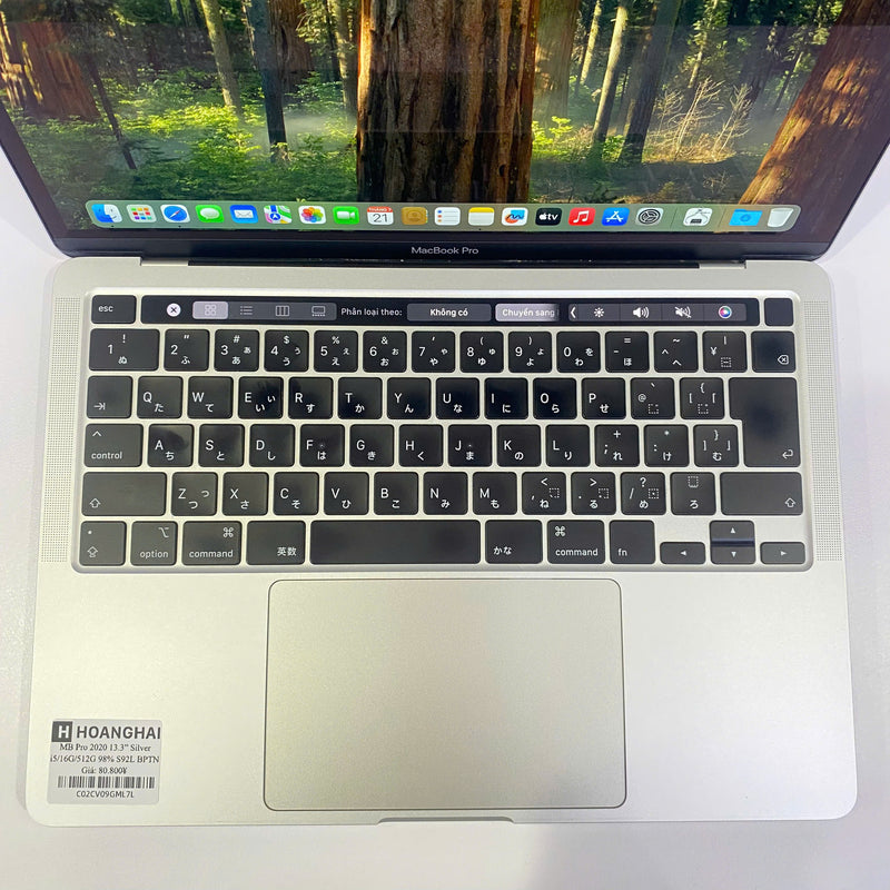 MacBook Pro 2020 13.3in Bạc Intel Core i5/ RAM 16GB/ SSD 512GB 98% Sạc 92 lần BPTN