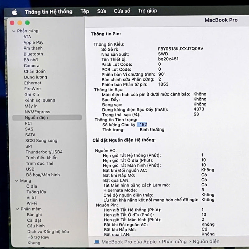 MacBook Pro 2020 13.3in Bạc Intel Core i7/ RAM 16GB/ SSD 512GB 98%pin 85% Sạc 152 lần BPTN (xước viền)