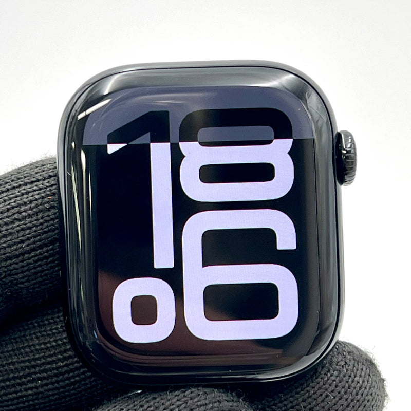 Apple Watch Series 10 GPS 42mm Jet Black Aluminum Case with Black/Blue Nike Sport Loop pin 100%