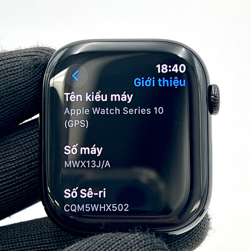 Apple Watch Series 10 GPS 46mm Jet Black Aluminum Case with Black Sport Band pin 100% Likenew
