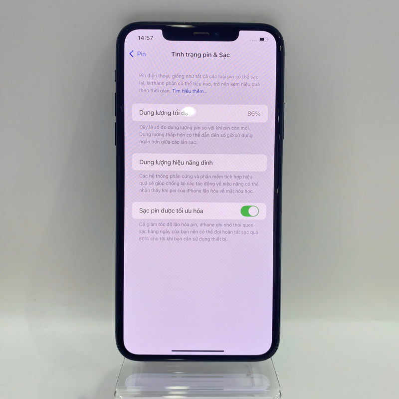 iPhone 11 Pro Max 512GB Xanh Lá  98% pin 86% Máy đã trả hết tiền mạng dùng như Quốc tế Apple (Đốm 1x, xước màn) - HH9068