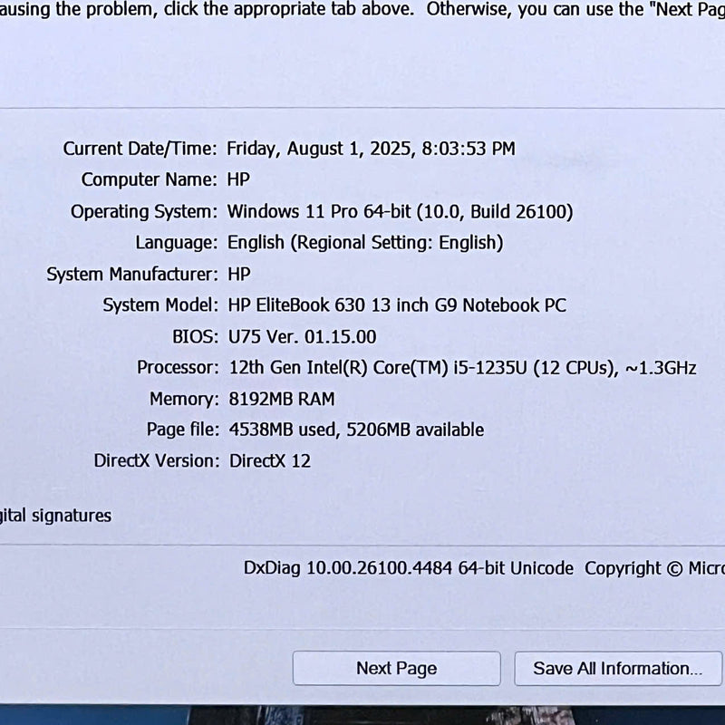 Hp Elitebook 630 G9 13.3 12th Gen i5-1235U/ RAM 8GB/ SSD 256GB BPTN Likenew