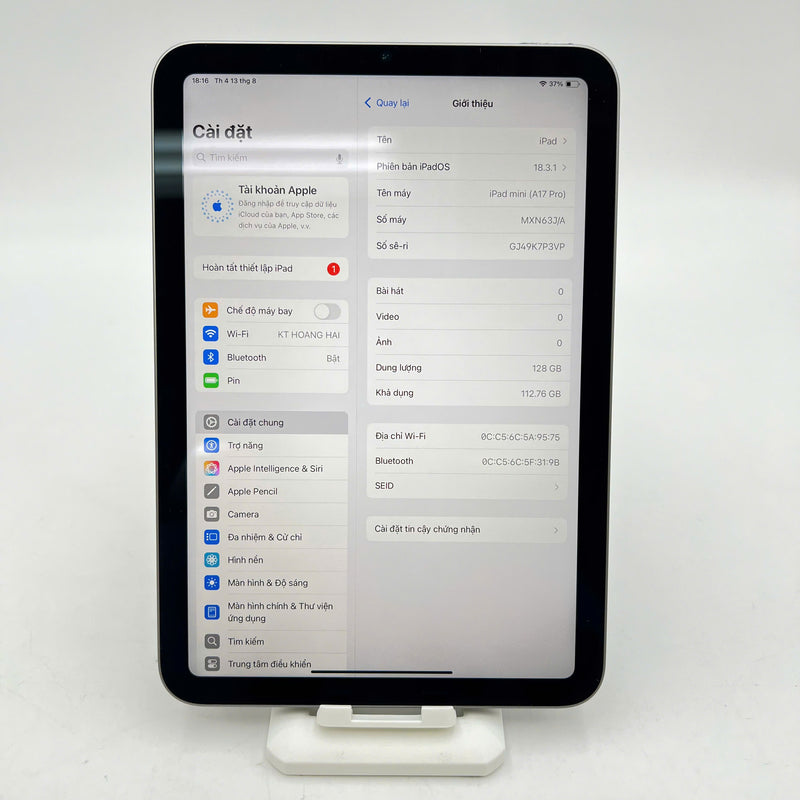 iPad Mini 7 2024 128GB Xám Wifi 98% pin 100% (sạc 24 lần)