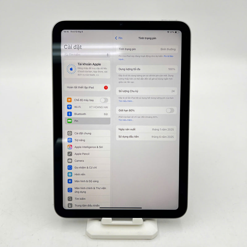 iPad Mini 7 2024 128GB Xám Wifi 98% pin 100% (sạc 24 lần)