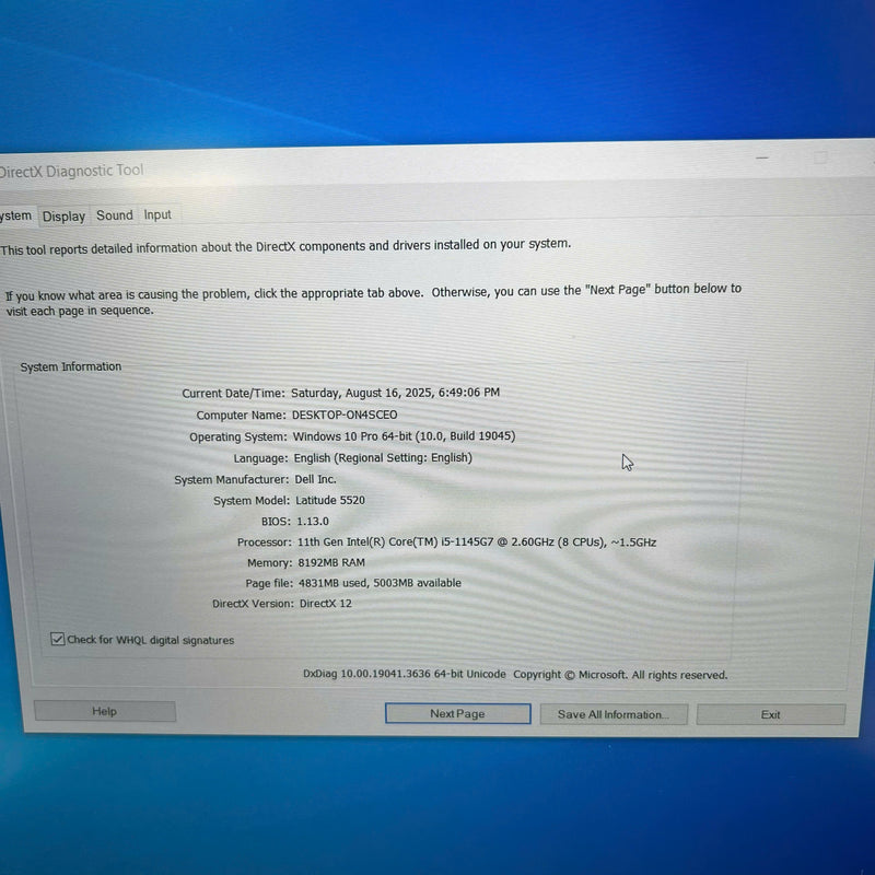 Dell Latitude 5520 15.6" i5 - 1145G7/ RAM 8GB/ SSD 256GB BPTN Likenew