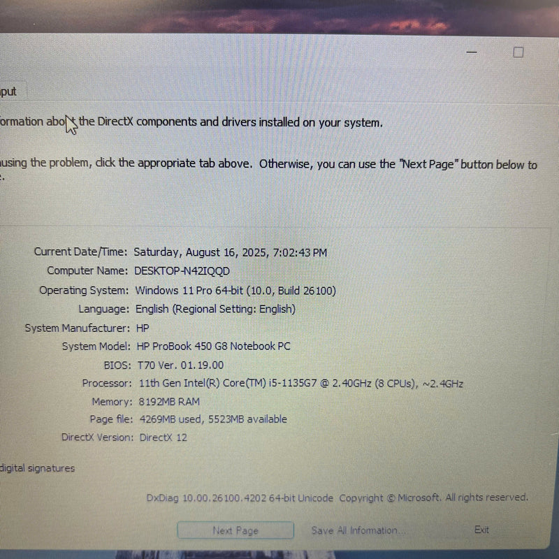 HP PROBOOK 450 G8 15.6" i5 - 1135G7/ RAM 8GB/ SSD 256GB BPTN Likenew