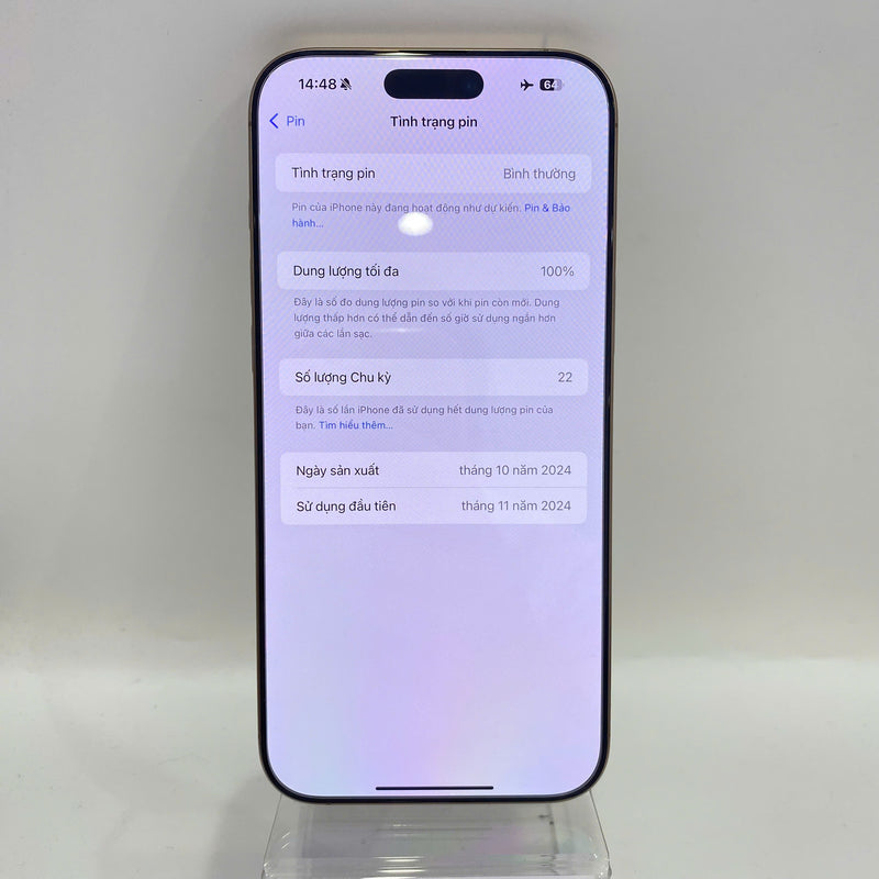 iPhone 16 Pro Max 1TB Vàng Sa Mạc 98% pin 100% Quốc tế từ AU (Không dùng sim AU - sạc 22 lần, xước màn và viền) - HH7355
