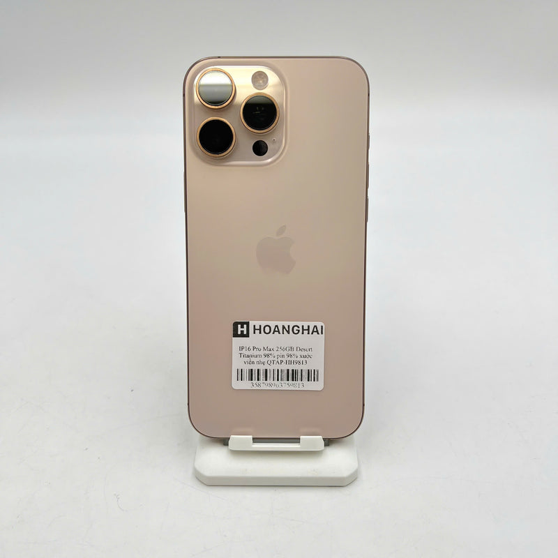 iPhone 16 Pro Max 256GB Vàng Sa Mạc 98% pin 98% Quốc tế Apple (xước viền nhẹ) - HH9813