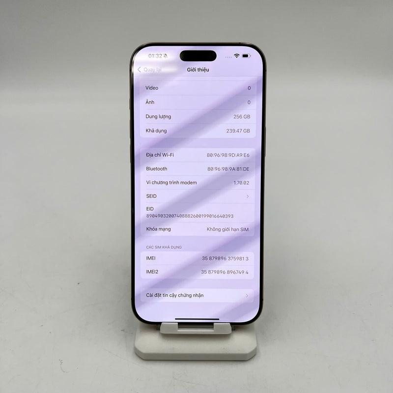 iPhone 16 Pro Max 256GB Vàng Sa Mạc 98% pin 98% Quốc tế Apple (xước viền nhẹ) - HH9813