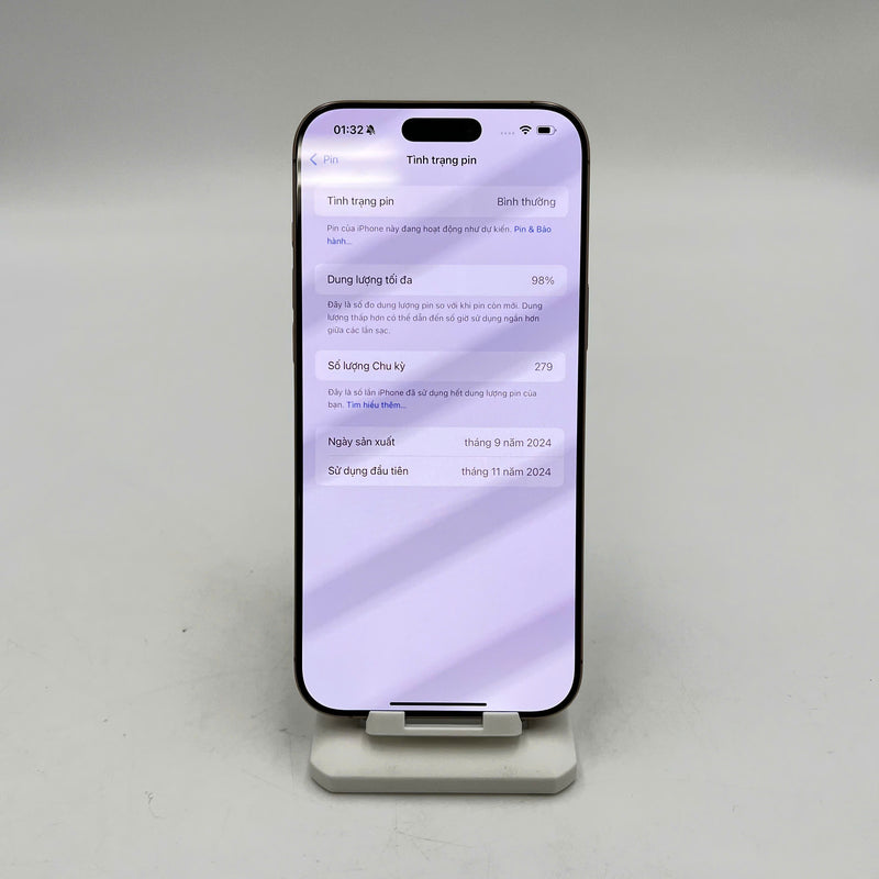 iPhone 16 Pro Max 256GB Vàng Sa Mạc 98% pin 98% Quốc tế Apple (xước viền nhẹ) - HH9813