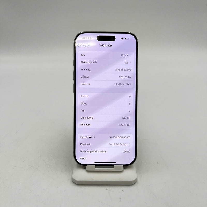 iPhone 16 Pro 512GB Tự Nhiên 99% pin 100% Quốc tế Apple Fullbox (sạc 174 lần) - HH1857