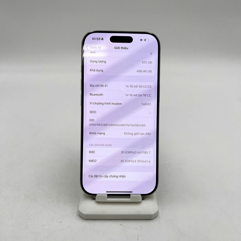 iPhone 16 Pro 512GB Tự Nhiên 99% pin 100% Quốc tế Apple Fullbox (sạc 174 lần) - HH1857