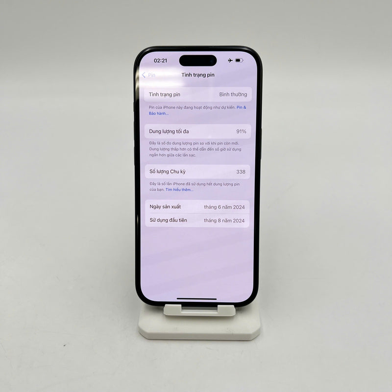 iPhone 15 256GB Đen 98% pin 91% Quốc tế từ AU (Không dùng sim AU - ám viền, viền cam xước) - HH7048