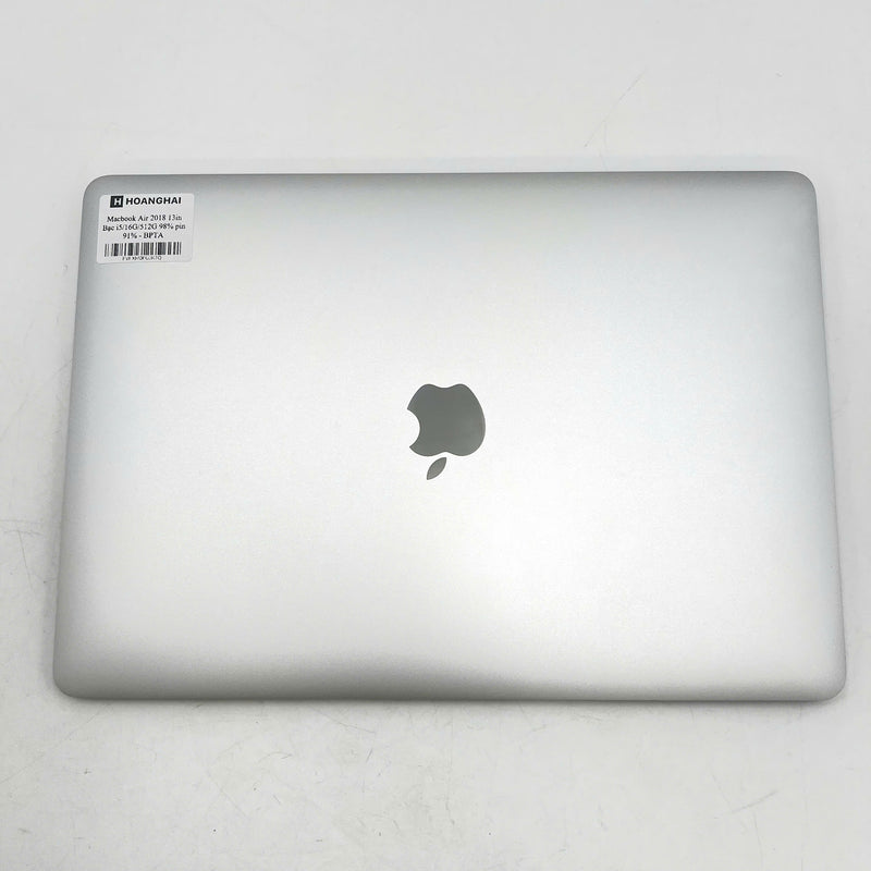 Macbook Air 2018 13.3in Bạc Intel Core i5/ RAM 16GB/ SSD 512GB 98% Pin 91% BPTA