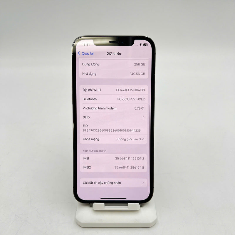 iPhone 12 Pro 256GB Đen 98% pin 100% Máy đã trả hết tiền mạng dùng như Quốc tế Apple (Đã thay pin, viền xước) - HH1072