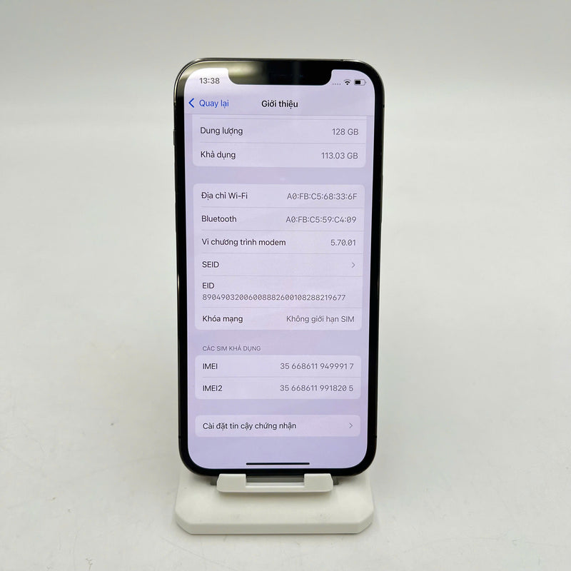 iPhone 12 Pro 128GB Đen 98% pin 100% Máy đã trả hết tiền mạng dùng như Quốc tế Apple (Đã thay pin) - HH9917