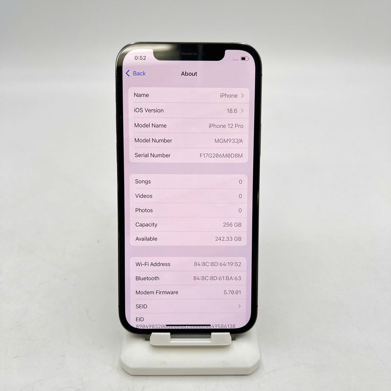 iPhone 12 Pro 256GB Đen 98% pin 100% Máy đã trả hết tiền mạng dùng như Quốc tế Apple (Đã thay pin, viền xước, đốm 1x, màn xước) - HH8234