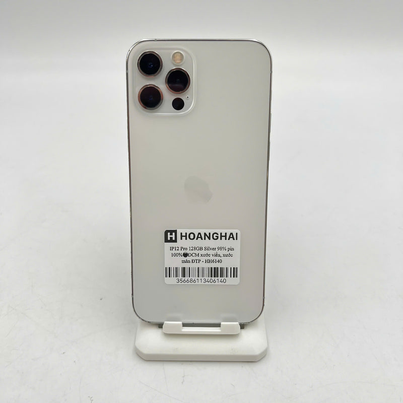 iPhone 12 Pro 128GB Trắng 98% pin 100% Máy đã trả hết tiền mạng dùng như Quốc tế Apple (Đã thay pin, xước viền, xước màn) - HH6140