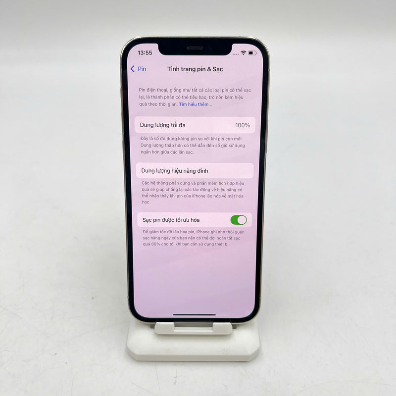 iPhone 12 Pro 128GB Trắng 98% pin 100% Máy đã trả hết tiền mạng dùng như Quốc tế Apple (Đã thay pin, xước viền, xước màn) - HH6140