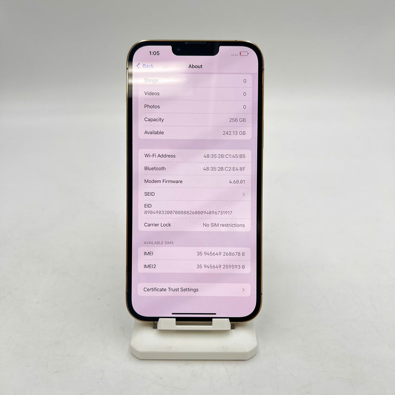 iPhone 13 Pro Max 256GB Vàng 98% pin 100% Quốc Tế Apple mã VN/A (Đã thay pin, xước viền) - HH6788