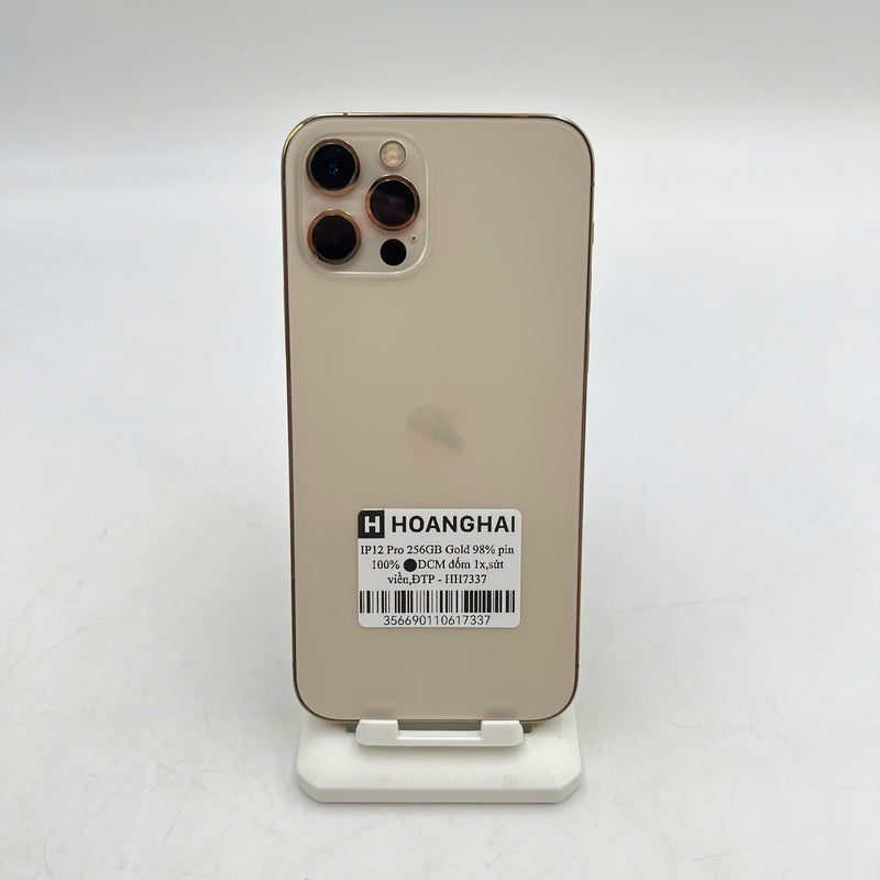 iPhone 12 Pro 256GB Vàng 98% pin 100% Máy đã trả hết tiền mạng dùng như Quốc tế Apple (Đã thay pin, đốm 1x, sứt viền) - HH7337