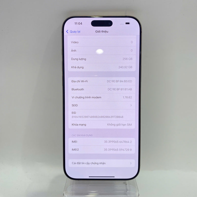 iPhone 16 Pro Max 256GB Vàng Sa Mạc 98% pin 100% Quốc tế Apple (xước viền nhẹ) - HH0642