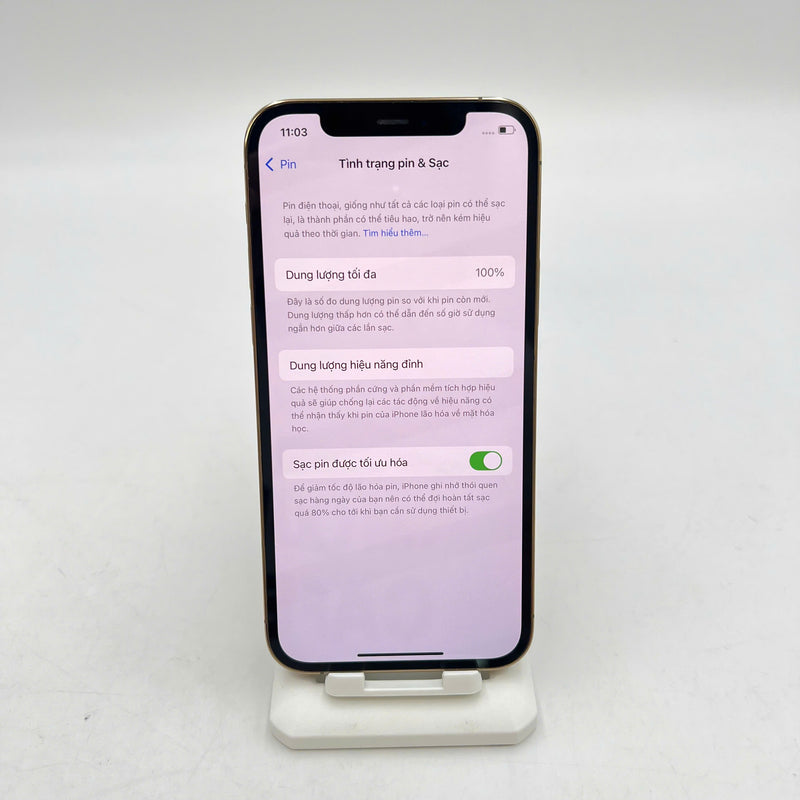 iPhone 12 Pro 128GB Vàng 98% pin 100% Máy đã trả hết tiền mạng dùng như Quốc tế Apple (Đã thay pin) - HH5201