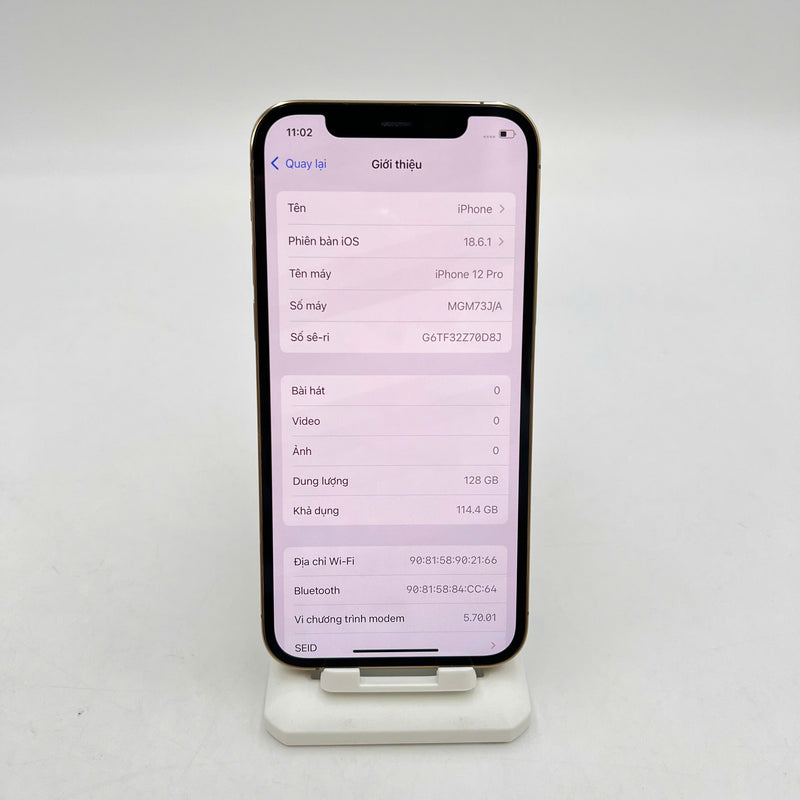 iPhone 12 Pro 128GB Vàng 98% pin 100% Máy đã trả hết tiền mạng dùng như Quốc tế Apple (Đã thay pin) - HH5201