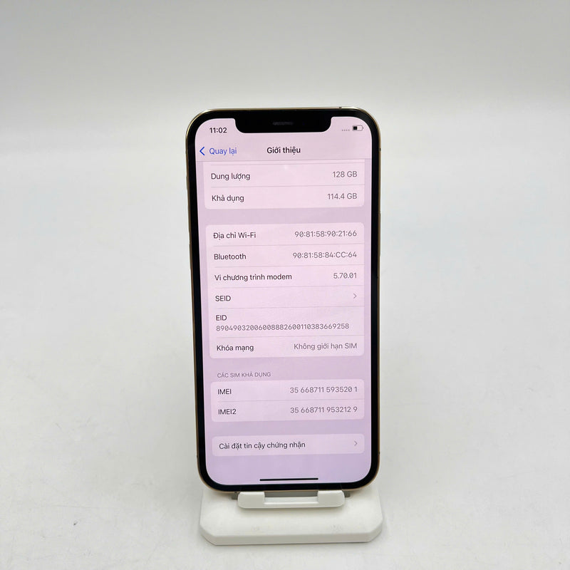 iPhone 12 Pro 128GB Vàng 98% pin 100% Máy đã trả hết tiền mạng dùng như Quốc tế Apple (Đã thay pin) - HH5201