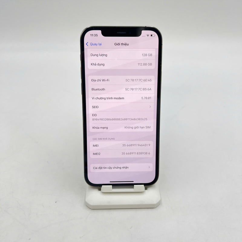 iPhone 12 Pro 128GB Đen 98% pin 100% Máy đã trả hết tiền mạng dùng như Quốc tế Apple (Đã thay pin, viền xước) - HH4519