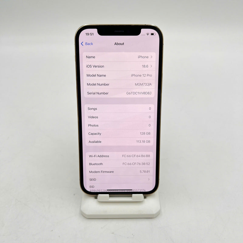 iPhone 12 Pro 128GB Vàng 98% pin 100% Máy đã trả hết tiền mạng dùng như Quốc tế Apple (Đã thay pin, đốm 1x, màn và viền xước) - HH2599